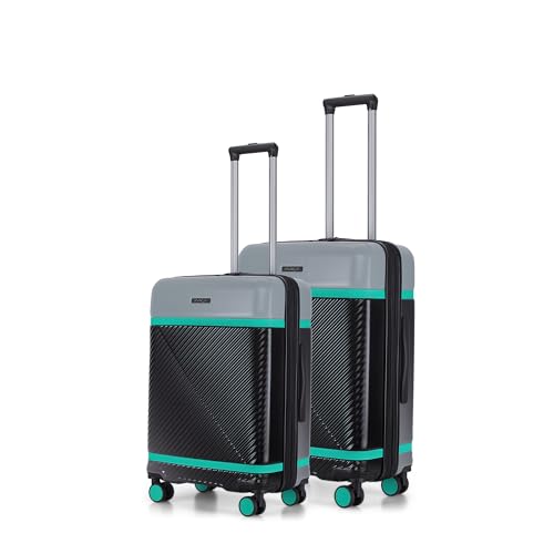 Image of Provogue Linea Hard-Sided PP Trolley Bag Set of 2 | Expandable Space with 8 Wheels Trolley Bags for Travel | Lightweight with TSA Lock | 3 Year Warranty (Galaxy Black)