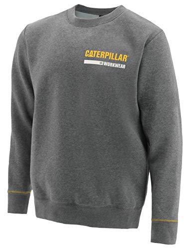 Caterpillar CAT Workwear Mens Essentials cotone girocollo lavoro maglione scuro Heather