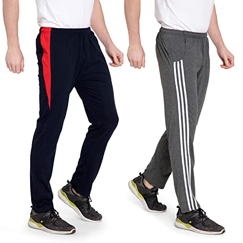 Image of Zeffit Solid Cotton Track Pants /Lower Sport Wear for Men & Boys | Stylish Regular Fit Track Pants for Gym /Running /Workout /Jogging /Sports (Pack of 2)