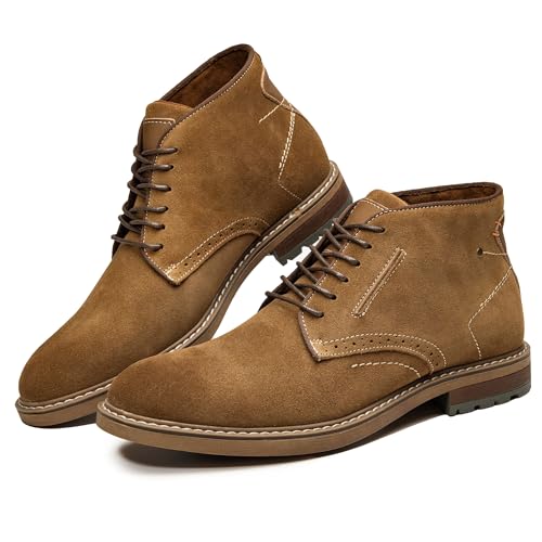 Image of Arkbird Mens Chukka Dress Boots Genuine Leather Suede Classic Fashion Casual Ankle Lace-up Dress Boots for Men