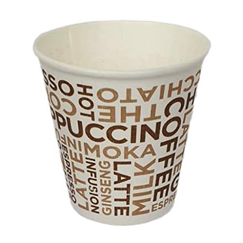 PZ 200 BICCHIERINO PER CAFFE' CL 8 DI CARTA BICCHIERE DI CARTONCINO BIANCO DECORATO PAPER CUP FOR HOT DRINKS AND COFFEE