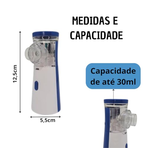 Nebulizador Inalador Portátil Sem Fio Silencioso Para Crianças e Adultos Idosos Ultrassonico Vaporiz