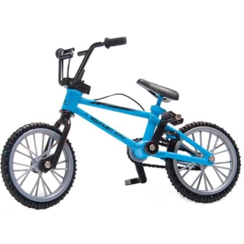 CHUANGOU Mini Finger Bike, Bicicleta Decorativa Miniatura, Modelo Azul de Metal Artesanal Decorativo, para los Amantes de la Bicicleta