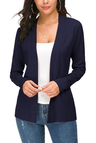 Image of EXCHIC Women's Long Sleeve Open Front Cardigan Sweater Lightweight Casual Knit Sweaters