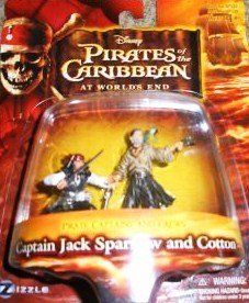 Pirates of the Caribbean At World's End Pirate Captains & Crews Captain Jack Sparrow and Cotton Figure Set