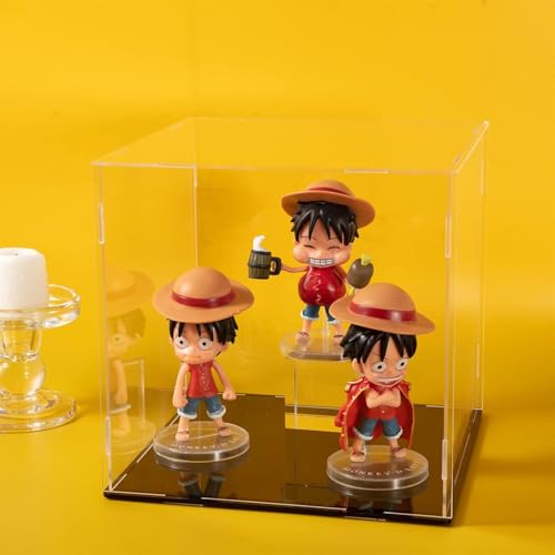Image of Clear Self-Assembly Acrylic Display Case - 8 x 8 x 8 Inch | Transparent Dust-Proof Protection Showcase for Figurines, Collectibles, Action Figures, Basketballs & More