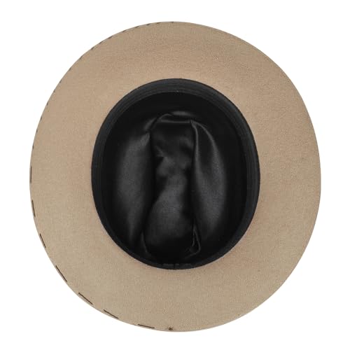 Image of Open Road Hat Fedora Hat Pure Wool Felt Hat Vintage Rancher Hat Airway Vented Panama Hats for Men Women