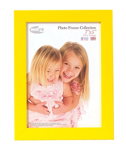 Inov8 PFVS-CAYE-75 British Made Traditional Picture/Photo Frame, Canary Yellow, 7x5 Inch