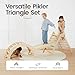 Tiny Land Pikler Triangle Set, 7-in-1 Foldable Pikler Triangle Climbing Toys Set for Kids,Baby Indoor Playground Jungle Gym, Wooden Montessori Climbing Set for Toddler (Natural)