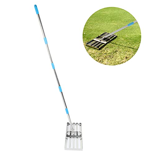 Estink Adjustable Stainless Steel Lawn Rake, Easy to Install Leveling Rake Landscape Tool for Garden Yard, Suitable for Gardens, Courtyards, and Lawns (5 Section) - Image 3