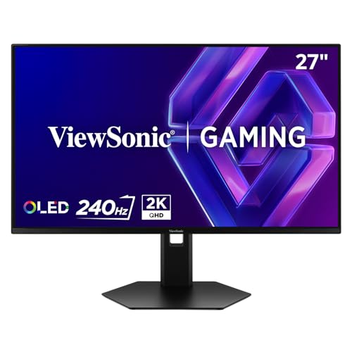 Image of ViewSonic VX2738-2K-OLED 27 Inch 1440p Gaming Monitor, OLED Display with 240Hz and 0.03ms for Smooth Gameplay, FreeSync Premium, Eye Care Technology, Advanced Ergonomics, HDMI, and DisplayPort