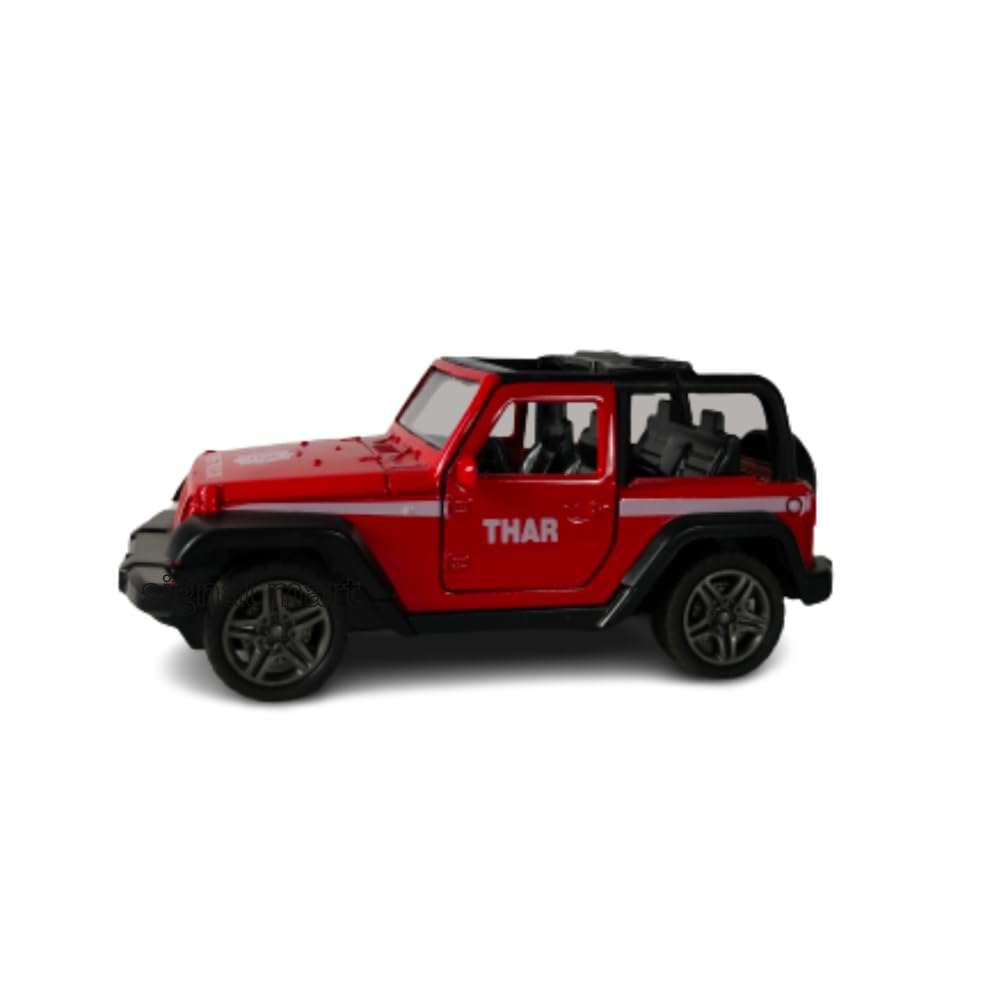 Die Cast Model Jeep Hot Metal Car with Openable Doors and Pull Back Function | Sports | SUV | Openroof Dual Tone Thar Jeep Car for Kids Multicolor Pack of 01
