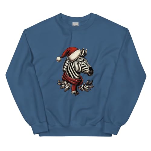 Pull zèbre bleu indigo XL pour vos soirées de Noël en famille