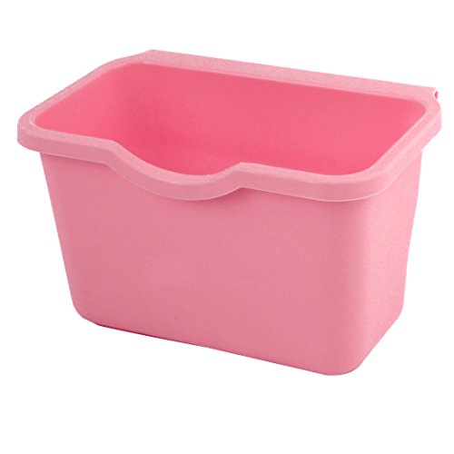 Ruilogod Plástico cocina baño rectangular colgante Varios titular caja de almacenamiento rosa