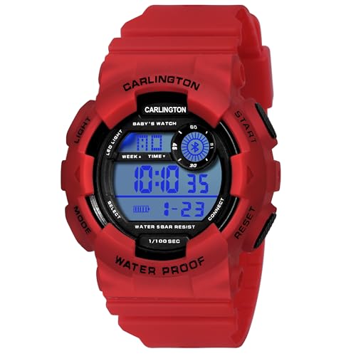 Image of Carlington Kids Digital Watch for Boys and Girls Age 3 to 14 Years Multicoloured Band with Alarm and Date Display - 9121