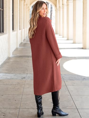 Image of ANRABESS Women Knit Long Cardigan Long Sleeve Open Front Lapel Oversized Sweater Coat 2025 Fall Duster Outerwear Clothes