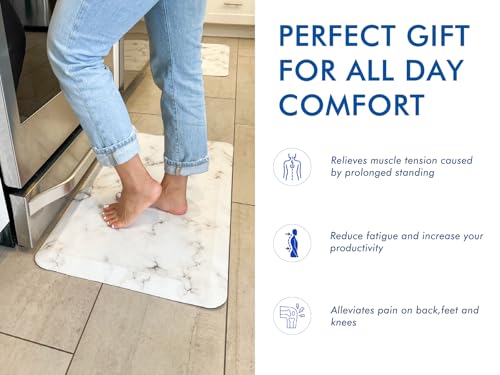 Klay Home AFSM2039-003-WHT Kitchen Mats For Floor Anti Fatigue, 3/4 Inch Thick 100% Pu Memory Foam Kitchen Mat thumb #2