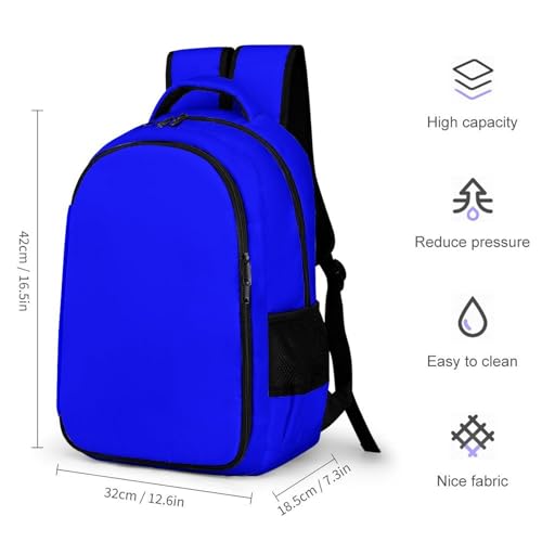 Men's Commuter Bag Large Travel Bag Portable Work Backpack With Double Zippers Klein Blue2