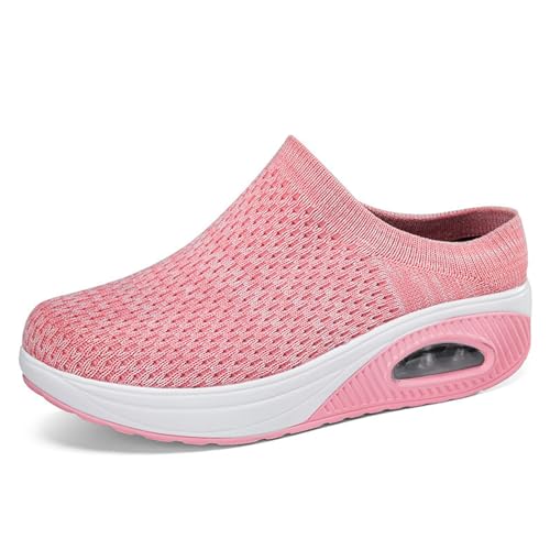 Women's Orthopedic Mule Clogs Closed Round Toe Stretch Knitted Platform Comfortable Breathable Air...