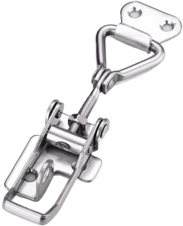 EFARMA Spring Toggle Latch Hasp,Catch Clamp Clip,304 Stainless Steel Hardware Cabinet Boxes 90° Spring Loaded Latch Catch Toggle Hasp for Sliding Door Simple Window Cabinet (Color : F) (Color : F)