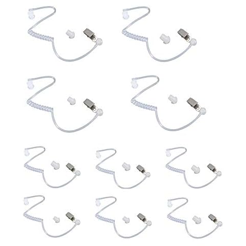 Radio Earpieces Replacement Acoustic Coil Tube for Motorola Baofeng Kenwood Walkie Talkie Earpieces and Two Way Radios Headset (10 Packs) Cover
