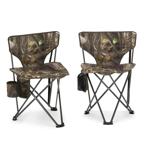 ALPHA CAMP Tripod Hunting Chairs for Blinds 2 Pack Waterproof Folding Hunting Seat with Backrest Oversized Hunting Blind Chairs for Hunting Camping Fishing Supports 230 LBS