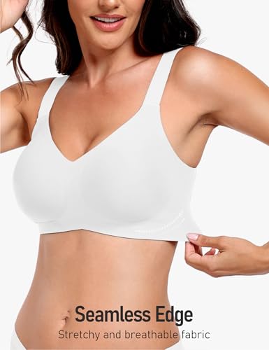 Image of GXOULRRA V Lace Wireless Jelly Bra Seamless Push Up Bras for Women No Underwire Full Coverage Comfortable Sleep Bralette