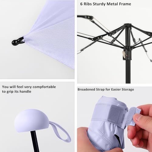 BAODINI Mini Travel Umbrella With Case Small Compact UV Umbrella Protection Sun Lightweight Tiny Pocket Umbrella - View 8