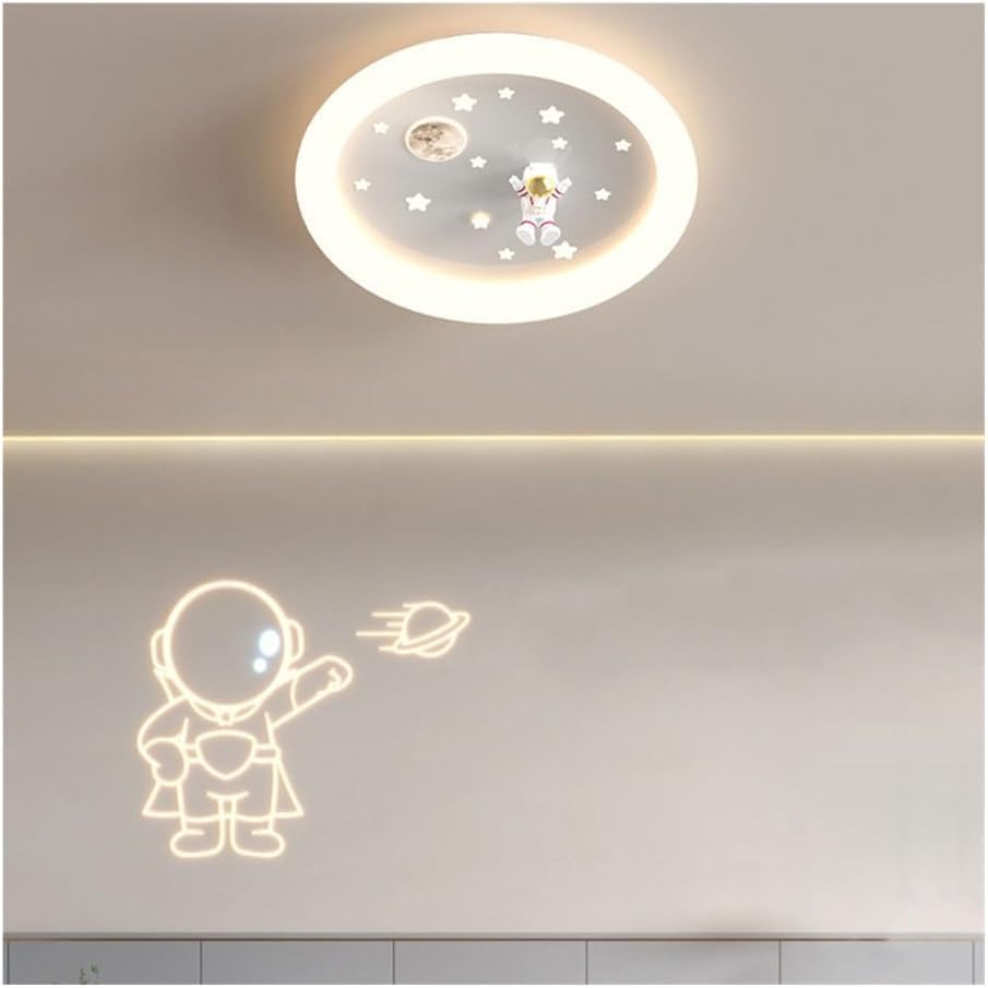 Plafonnier rond d'astronaute QTHWB luminaire de plafond enfant