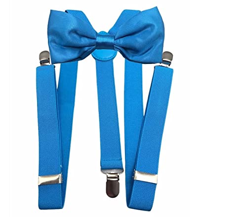 Kit Suspensório + Gravata Borboleta (Azul Tiffany, INFANTIL)