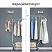 HOKEEPER Clothes Rack, Rolling Clothing Racks for Hanging Clothes, Portable Clothes Rack with Lockable Wheels, Commercial Heavy Duty Garment Rack for Bedroom, Living Room, Laundry, Balcony