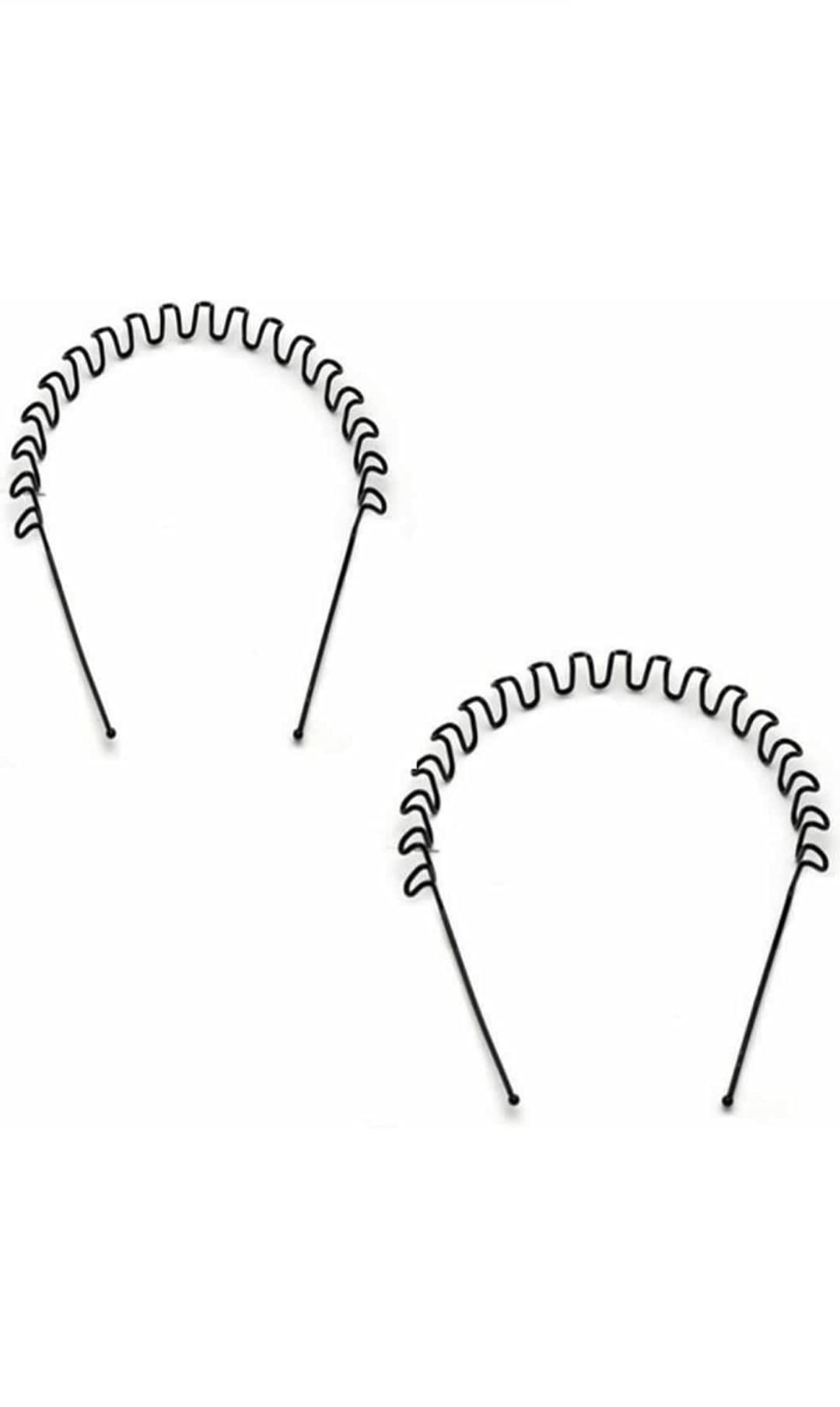 Metal Headbands for Men Women Hair Bands - Black Fashion Hairband for Mens Sports Headband for Womens Hair Care Beauty Unisex Non Slip Elastic Wavy Wide Hair Hoop Clips Accessories Outdoors (pack 2) (B0BTDV7T7V) Amazon Price History, Amazon Price Tracker