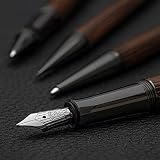 Graf von Faber-Castell – pióro wieczne Classic Macassar EF | Trzonek z drewna makassarskiego z powłoką tytanową PVD i st