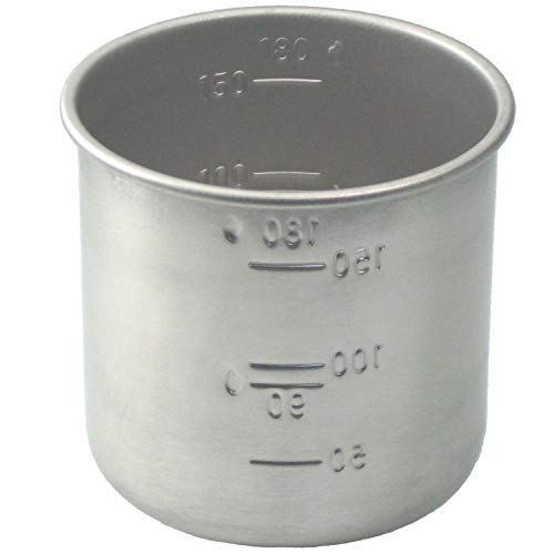 Vaso medidor de arroz acero inoxidable y pala bambú miniatura 2