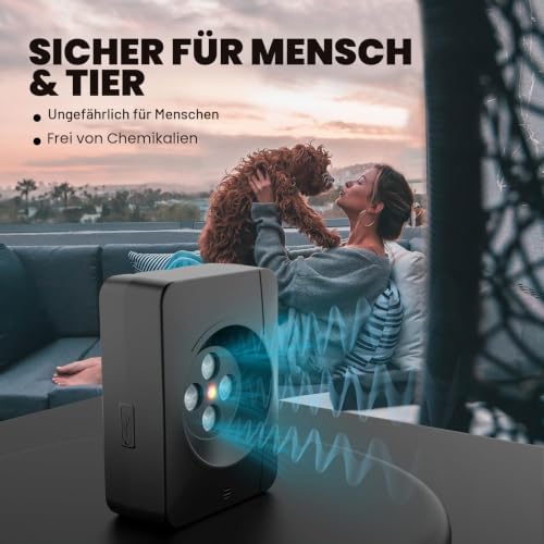 Bubbacare Antibell für Hunde, 3 Modi Automatisch Anti Bell Gerät mit 4 Ultraschallsendern, Audio & Ultraschall Hunde Bellen für Outdoor Indoor, Wiederaufladbares Anti-Bell-Mittel für Hunde