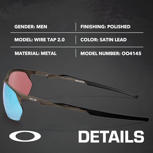 Oakley OO4145 WIRE TAP 2.0 – Polarized/Non-Polarized - Rectangle Sunglasses with Official Eyewear Kit Bundle2