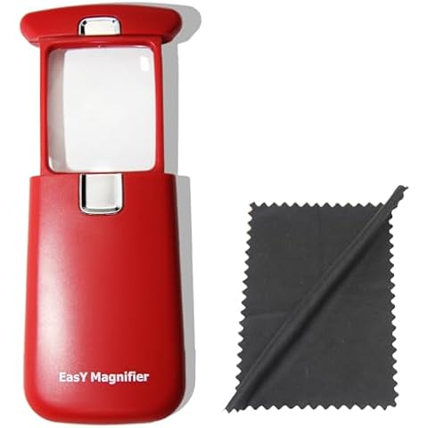 EasY Magnifier Small Pocket Magnifying Glass 3X with LED Light for Reading; Lighted Hand Held Coin Loupe; Mini Magnify Lens; Gifts for Seniors Cover