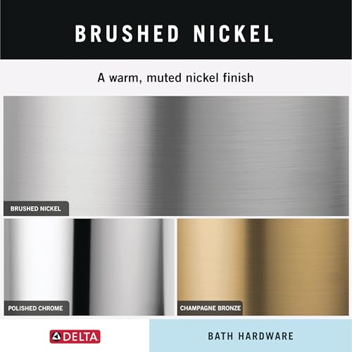 Image of Delta 4-Piece SpotShield Brushed Nickel Bathroom Set Towel Rack, Ring, Toilet Paper Holder, Hook | Nicoli Bath Accessories