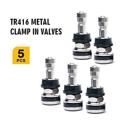 TQ Pro. TR416 Outer Mount Metal Valve Stem Fits 453”&625” Rim Hole Long 1 1/2” (5 Pack)