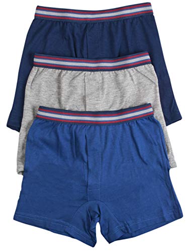 Lora Dora Boys Cotton Blend Boxer Shorts (Pack of 3) Navy Grey Blue 11-12 Lora Dora Boys Cotton Blend Boxer Shorts (Pack of 3) Navy Grey Blue 11-12