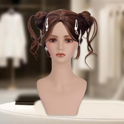 Maniquí cabeza soporte para peluca y gorro exhibidor de accesorios en salón y tienda 4