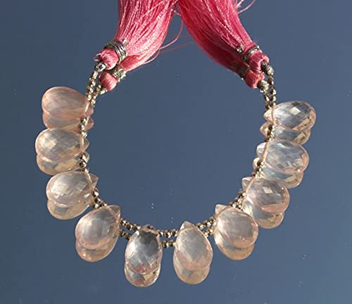 Quartz rose briolette poire facettée LKBEADS fil de perles pour cadeau anniversaire