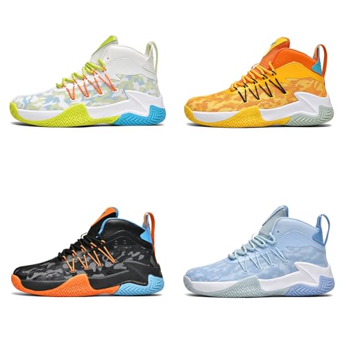 Men's Anti-Slip Shock-Absorbing Breathable Lace-Up High-Top Basketball Shoes Mesh Lightweight Casual Sports Shoes Suitable for Daily Outdoor Sports2