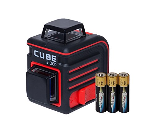 AdirPro Cube 2-360 Horizontal & Vertical Cross Line Laser |Professional Self-Levelling Tool for ±4° Accuracy Two 360° Beams