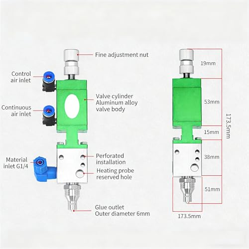 Válvula dispensadora con volumen mínimo de 0,01 ml y puerto G1/4 para pegamento 7