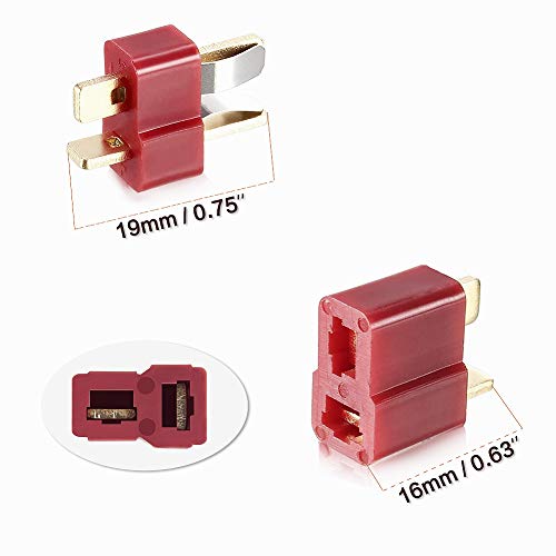 YIXISI 25 Paar T-Stecker, T-Steckverbinder, mit 1m Schrumpfschlauch für RC LiPo Akku