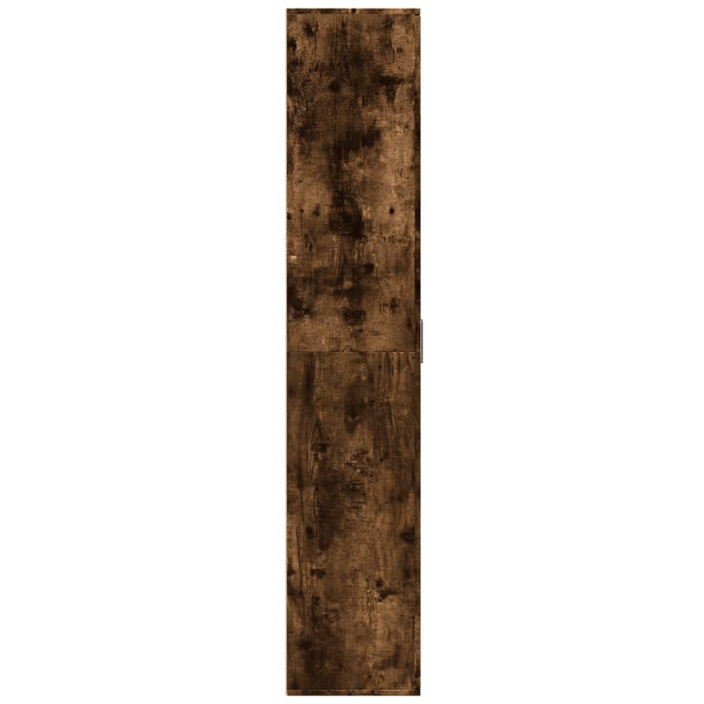 Scaffale alto in legno di rovere affumicato, 80 x 35 x 180 cm, con molto spazio per soggiorno, camera da letto, ufficio e corridoio, chiudibile con porta, ideale per riporre ordine, documenti