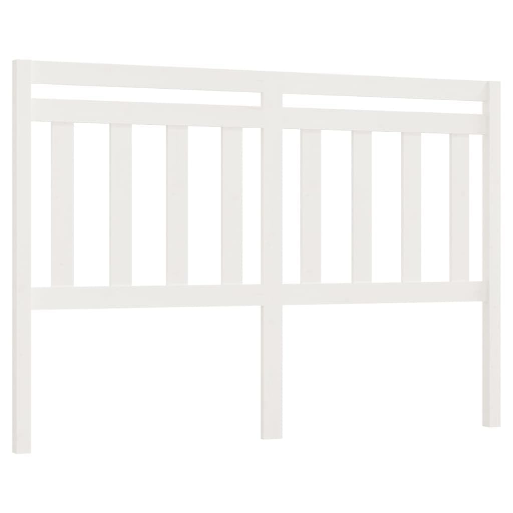 vidaXL Cabecero de Cama Cabezal Dormitorio Estructura Habitación Mobiliario Muebles Decoración Adorno Madera Maciza de Pino Blanco 146x4x100 cm