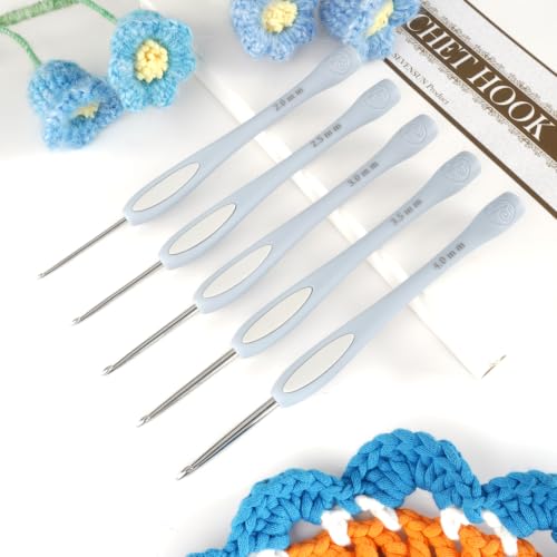 SEVENSUN Pansy Handcrafted Stainless Steel Crochet Hook Set of 5 2mm-4mm