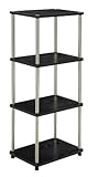 Convenience Concepts Designs2Go 4-Tier Bookshelf/Media Tower, Black
